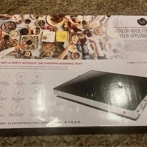 COPY - Chefman Family size Glass Top Warming Tray with Temperature Control - Picture 2 of 2